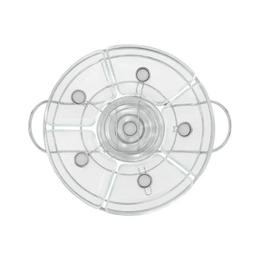 Rechaud Giratório Com 6 Compartimentos Aço Inox e Vidro 52cm